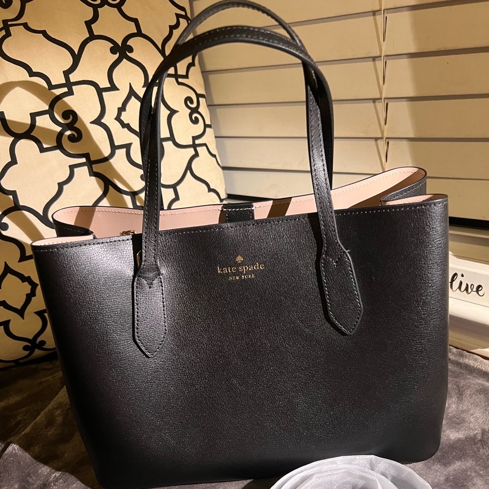KATE SPADE NWT HARPER Satchel in Black Leather 8.86"x11.5"